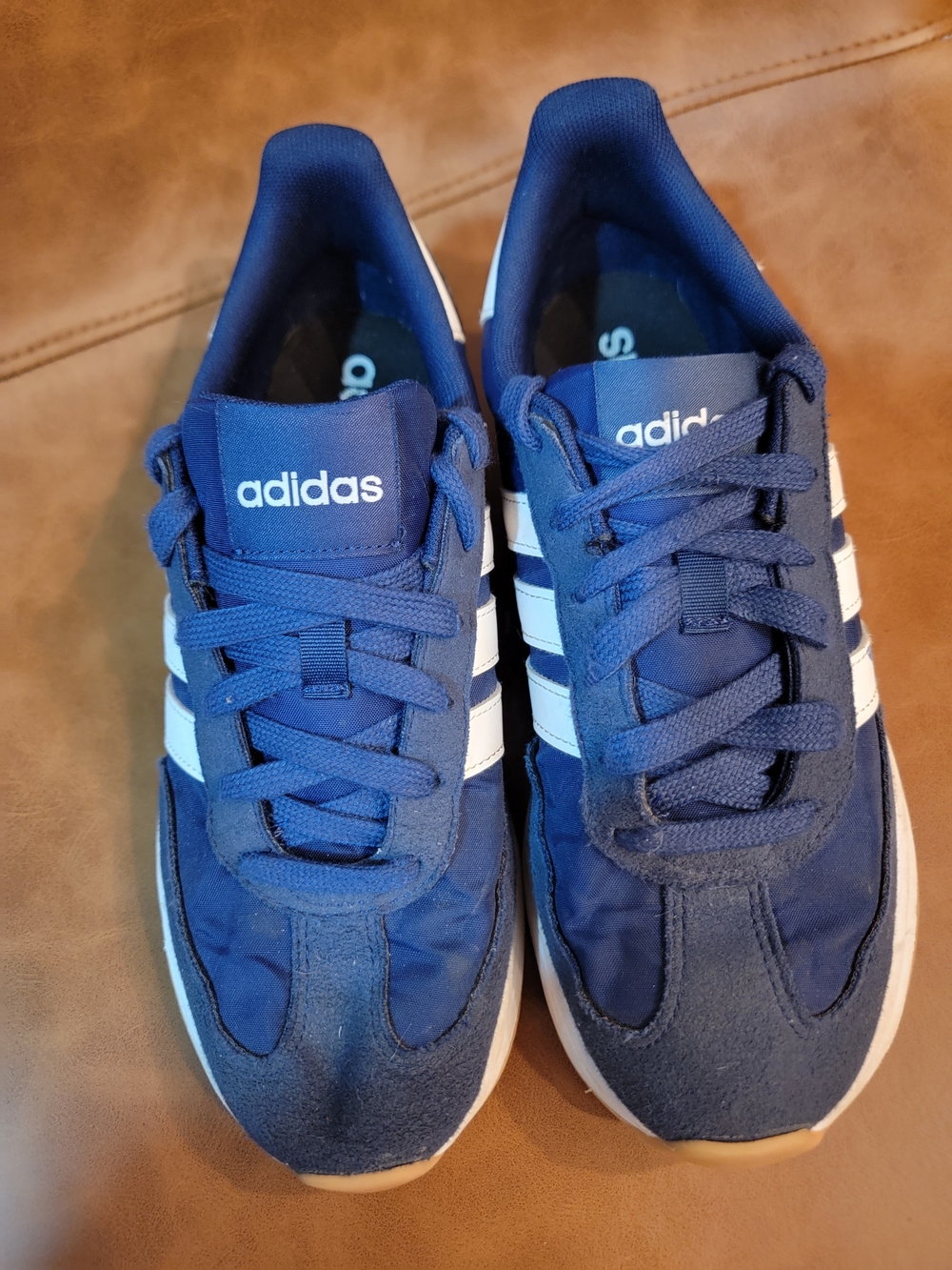 adidas Blue Low-Top Sneaker with White Stripes